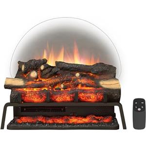BALDERIA camino elettrico Lily | Inserto per camino con effetto fiamma 3D | Riscaldamento elettrico 2000W, luce LED | Focolare elettrico con telecomando, termostato, timer | Nero