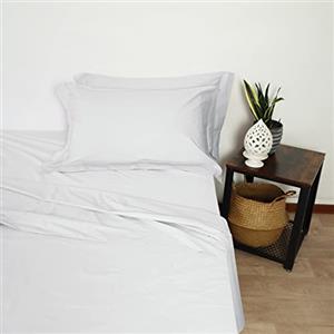 Corredocasa Set Completo Letto Lenzuola in Cotone Alberghiero Tinta Unita Bianco Disponibile in 3 Misure (Puro Cotone Matrimoniale)