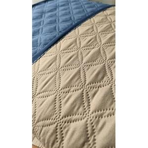 Corredocasa - Trapuntino Copriletto Trapuntato Primaverile Bicolore Double Face Made in Italy per Letto Matrimoniale Disponibile in Vari Colori Elegante e Versatile Lavabile (Beige/Blu, Matrimoniale)