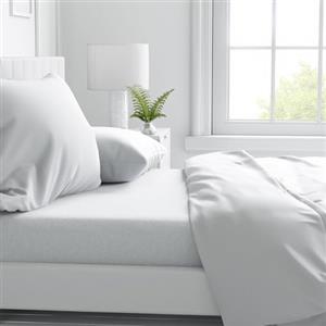 Corredocasa Set Completo Letto Lenzuola in Microfibra Alberghiero Tinta Unita Bianco Disponibile in 3 Misure (Matrimoniale)