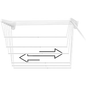 Jumbo Stendibiancheria Stendino Estensibile da Parete/Soffitto Plastificato, Acciaio, Bianco, da 100cm a 160cm, Steed Super