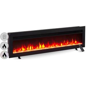 BALDERIA Camino Agnes 50" | Caminetto a Incasso Con Riscaldamento Elettrico 2000 W | Effetto Fiamma 3D | Inserto Con Telecomando, Timer, Termostato | Nero