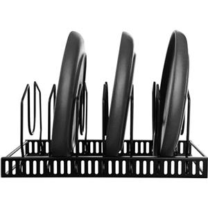 GRÄWE Supporto per coperchio per pentole in acciaio inox, supporto per coperchio per cassetti, per coperchi di pentole, taglieri, piatti, padelle con scomparti regolabili, per riporre coperchi