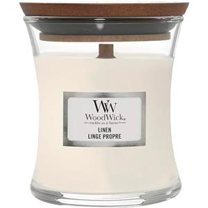 WoodWick Candela profumata Hourglass media con stoppino crepitante | Biancheria | Durata della fragranza: fino a 20 ore