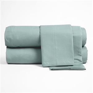 Corredocasa Lenzuola Completo Made in Italy - 100% Cotone Percalle con 3 Volant Eleganti - Set Letto Matrimoniale con Federe Disponibile in Tinta Unita o a Fantasia (Menta, Singolo)