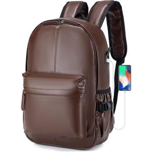 SPAHER Zaino da Viaggio PU Pelle Aereo 40x30x20 Ryanair Wizzair Zaino Porta PC 15,6 Pollici con Porta di Ricarica USB Donna Uomo 25L Piccolo Zaini da Cabina Lavoro Bagaglio a Mano Travel Backpack
