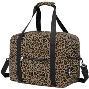 SPAHER Bagaglio a Mano 40x30x20 Ryanair Wizzair Borsone da Viaggio 25L Borsa da Cabina Mamma per Aereo Palestra Weekend Ospedale Donna Uomo Impermeabile Cabin Bag con Tracolla Rimovibile, Leopardo