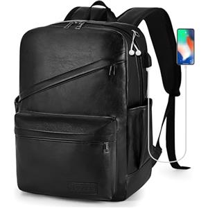 SPAHER Zaino da Viaggio Pelle Aereo 40x30x20 Wizzair Zaino Porta PC 15,6 Pollici con Porta di Ricarica USB Piccolo Zaini da Cabina Lavoro Ufficio Donna Uomo 25L Bagaglio a Mano Travel Backpack
