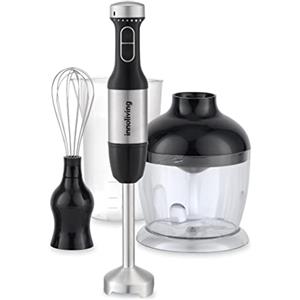 Innoliving INN-698 Frullatore ad Immersione 3in1 Kit, 700W Mixer con Tecnologia a 10 Velocità, 3 Accessori, Bicchiere Dosatore 650 ml, Tritatutto 750 ml e Frusta, Lame in Acciaio Inossidabile