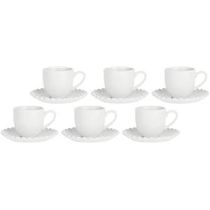 La Porcellana Bianca Set 6 Tazzine da Caffè con Piattino 85ml - Design Romantico e Delicato
