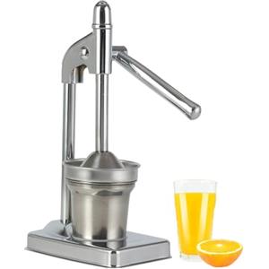 Generico Spremiagrumi Manuale in Acciaio Inox, Pressa per Agrumi Robusta a Leva per Arance Limoni Lime, Estrattore a Mano per Succhi Freschi, Facile da Pulire e Conservare (Argento)