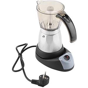 Pragmatic Caffettiera Elettrica 6 Tazze, Macchina Caffè Moka con Manico Ergonomico, Moka Elettrica con Contenitore Trasparente, Design Staccabile, Autospegnimento, 480W 220V, Adatto per Casa Ufficio