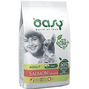 Oasy Dog Monoproteico Adult Mini Salmone 2.5 kg - Cibo Secco per Cani Piccola Taglia con Omega-3 e Omega-6