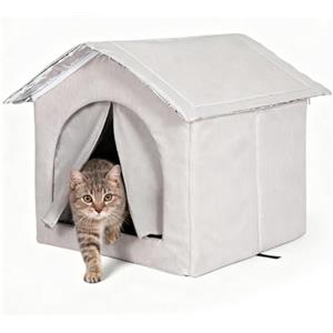 JIEBWCHA Casetta Per Gatti Per Esterni, Con Schermo Caldo Per Animali Domestici Di Grandi Dimensioni, 33/36cm Rifugio Invernale Per Piccoli Animali Da Esterno Per Cucciolo Cane