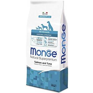 Monge - Natural Superpremium - all Breeds Hypoallergenic con Salmone e Tonno - Offerta 2 Sacchi da 12 kg