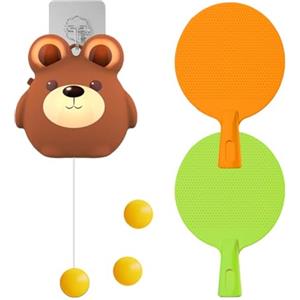 Generisch Allenatore da parete - Set di giochi di reazione portatile regolabile Eco-PC Bounce Sport Giocattolo interattivo per racchetta da abilità con elasticizzato | Coordinazione indoor outdoor per