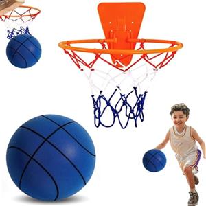 Generico Pallacanestro Silenzioso, Set Da Basket Silenzioso Con Canestro, Palla Da Allenamento Indoor Silenziosa In Schiuma, Pallone Da Basket Indoor In Morbida Schiuma Per Allenamento Di Palleggio E Tiro
