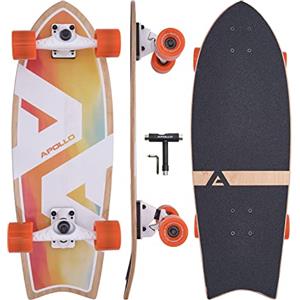 Apollo Surf Skate Bambino dai 6 Anni in Su | Mini Longboard Skate Bambini | Mini Cruiser per Allenamento Surf | Carving e Pumping | Truck Surfskate di Alta Qualità | Skateboard Adulto