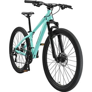 BIKESTAR Hardtail Mountain Bike in alluminio, freni a disco, 27.5 | Bicicletta MTB telaio 14 cambio Shimano a 21 velocità, sospensioni | Menta