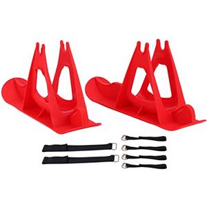 XGOUGUAAU Sci bilanciati per bambini, kit di attacco per snowboard e slitta, tavole da sci in plastica resistente con cinghie rinforzate per la conversione su bici, divertente attività (Rossa)