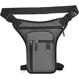 CAMEIRGOU Marsupio Da Gamba Per Moto - Tattico Borsa Da Gamba Impermeabile, Marsupio Moto Da Gamba Con Multitasche, Marsupio Sportivo Cosciale Uomo E Donna Per Ciclismo, Escursionismo, Campeggio (grigio)