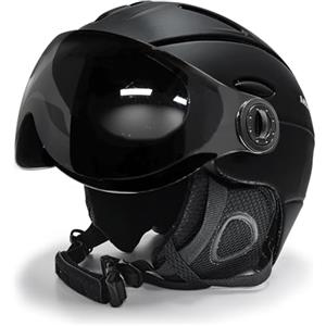 EnzoDate 2-in-1 Visor Sci Snowboard Casco Maschera da neve staccabile Anti-fog Anti-uv Occhialini schermati integrati Peso ridotto Adulti Uomini Donne