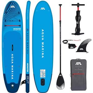 CampSup Aqua Marina Monster 12'0 - Tavola SUP gonfiabile Allround per principianti con pagaia in carbonio - Set completo di Stand Up Paddle Board - Edizione limitata blu