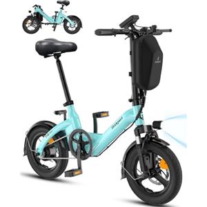 Bodywel T16Pro Bici Elettrica Pieghevole 14 Leggera Adulti/Ragazzi, Batteria 36V 10Ah + Motore 250W, 3 Velocità, Display LED 4.5, Preassemblata 90% per Città