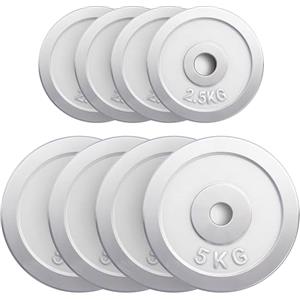 GORILLA SPORTS® Dischi Pesi - 1,25kg, 2kg, 2,5kg, 5kg, 10kg, 15kg, 20kg, 25kg, 30kg, Singolo o Set, Ø 30mm, Cromo - Disco Peso, Piastre, per Bilanciere e Manubri, Sollevamento, Palestra, Fitness, Gym