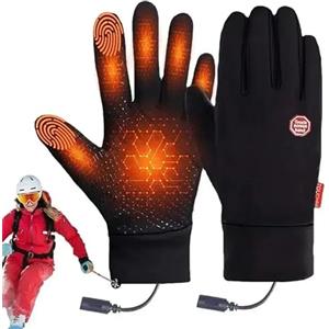 Eznaobo Guanti Riscaldati Elettrici, Guanti Riscaldanti con Batteria Ricaricabile, Compatibili con Touch Screen, Impermeabili Guanti Riscaldanti Termici, Invernali per Motocicletta Ciclismo Equitazione Caccia
