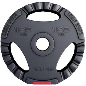 GORILLA SPORTS® Dischi Pesi - Peso a Scelta: 1,25kg/2,5kg/5kg/10kg/15kg o Set di 17kg/27,5kg/30kg, Foro Ø 30mm, Rivestiti in Plastica - Piastre per Bilanciere e Manubri, Disco Peso