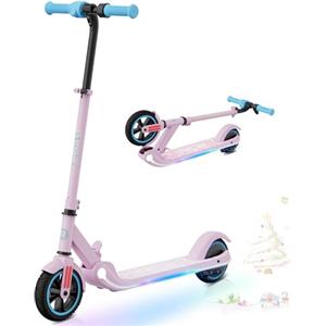 RCB Monopattino Elettrico per Bambini 6-12 Anni, Motore 150W - Max 16 Km/h - Luce LED Arcobaleno - Pieghevole - Display a LED - Velocità e Altezza Regolabili, Regalo per Bambini ed Adolescenti