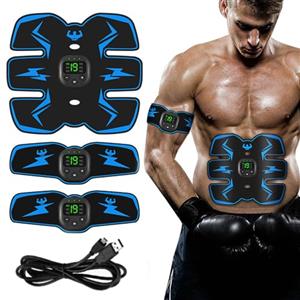 Ohphnt EMS elettrostimolatore Muscolare,Cintura elettrostimolatore per Addominali,Addominali stimolatore,Allenatore Addominale,con Schermo LCD Allenatore Muscolare Portatile Ricaricabile USB Adatto-A