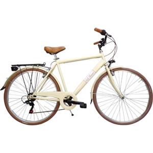 Cicli Tessari - bicicletta uomo bici da passeggio city bike 28'' vintage cambio 6 velocita'. (beige, 50(mt.1,60/1,75))