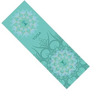 FANSU Antiscivolo Yoga Asciugamano con Angoli di Fissaggio, Morbido Tappetino da Yoga Asciugatura Rapida Telo da Yoga Asciugamano per Lo Fitness, Esercizi, Sport e Tempo Libero (185cm*63cm,Azzurro)