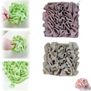 CKryzillix Panno in luffa Combo, 2 in 1, spugna di luffa, che contiene saponetta in rete, barra doccia per bagnoschiuma, pulizia e pelle liscia (caffè+kaki)