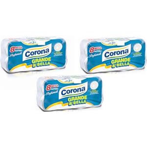 Generico Corona Carta Igienica Profumata, 3 Veli, Confezione da 8/24/48/72 Rotoli (48)