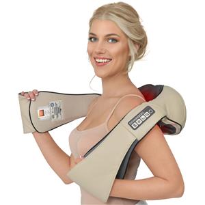 Donnerberg® THE ORIGINAL: massaggiatore per collo, spalle e schiena, testine rotanti 4D, massaggio Shiatsu con vibrazione, massaggiatore per nuca con funzione di riscaldamento,