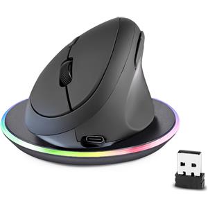 Perixx PERIMICE-719RX, mouse verticale ricaricabile senza fili, per destrimani