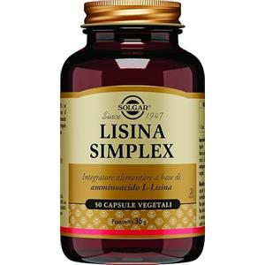 Solgar LISINA SIMPLEX, 50 capsule vegetali - L‑Lisina HCl - amminoacido essenziale