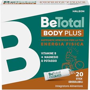 Be-Total Body Plus, Integratore Alimentare a base di vitamine del gruppo B, con Magnesio e Potassio contro stanchezza e debolezza muscolare, 20 Bustine