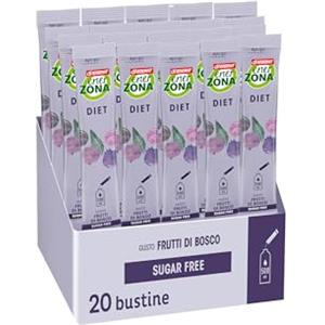 Enervit EnerZona Care Diet, Integratore per Supporto alla Dieta e al Bessere, Tono dell'Umore, Qualità del Riposo, 20 Bustine, Zero Zuccheri e Zero Calorie, Frutti di Bosco, VeganOK, Senza Glutine