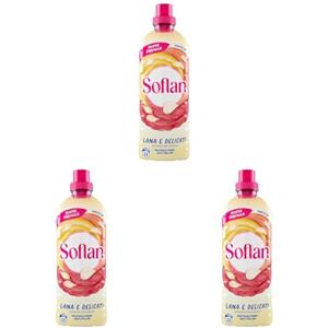 Soflan Detersivo Lavatrice Delicato Vaniglia 22 Lavaggi 900ml (Confezione da 3)