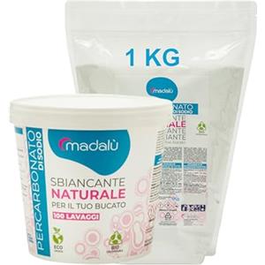 MAMICUP Percarbonato di Sodio per Bucato Puro (1+1 Kg Ricarica, 340 Lavaggi) Smacchiatore Bucato ad Azione Sbiancante, Igienizzante Naturale, Antimuffa, Professionale, Busta Richiudibile 100% Riciclabile
