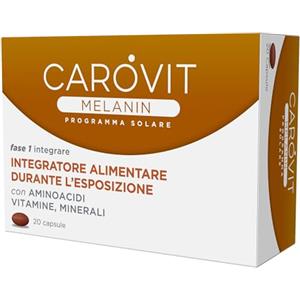 Carovit Melanin, Programma Solare, 20 Compresse, Integratore Abbronzatura, Stimola Melanina, Indicato Durante l'Esposizione al Sole, con Vitamine, Aminoacidi, Minerali e Acido Lipoico
