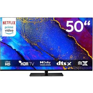 MEDION TV 50 pollici (125,7 cm) Smart TV 4K (compatible con Google TV, Dolby Vision HDR, DVB-T2 HD, DVB-C, DVB-S2, HEVC, Prime Video, Disney+, Dolby Atmos, DTS X, Smart TV, PVR, Bluetooth, MD 850400)