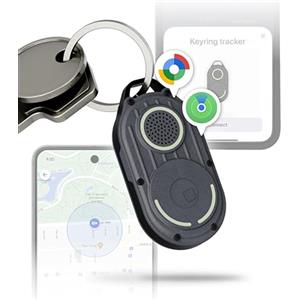 Rolling Square AirNotch Pro Dual - Tracker Android e Apple, Localizzatore Bluetooth Compatibile con Apple Find My e Google Android Find Hub, Suono 360°, Batterie Sostituibili, Air Tracker Tag Grigio