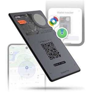 Rolling Square AirCard Pro Dual - Wallet Tracker Android e Apple, Localizzatore Bluetooth Compatibile con Apple Find My e Google Android Find Hub, Ricarica Wireless - Air Tracker Tag Card Grigio