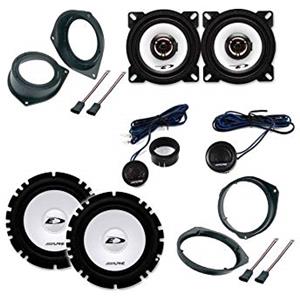 Superauto hi-fi Kit 6 Casse Per Opel Corsa dal 2006 Qualità Con Adattatori E Supporti Altoparlanti Alpine anteriore e posteriore Completo
