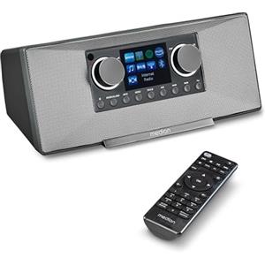 MEDION P85333 Radio Internet con Dab+ (WLAN, FM, Spotify Connect, DLNA, USB, Porta per Cuffie, AUX, Uscita Linea Stereo, Sleep Timer) Grigio